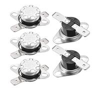 sourcing map KSD301 Thermostat 120°C/248°F 10A Normally Closed N.C Adjust Snap Disc Temperature Switch for Microwave,Oven,Coffee Makers 8pcs,Bakelite Material