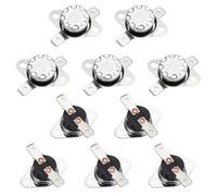 sourcing map KSD301 Thermostat 130°C/266°F 10A Normally Closed N.C Adjust Snap Disc Temperature Switch for Microwave,Oven,Coffee Makers 8pcs,Bakelite Material