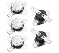 sourcing map KSD301 Thermostat 15°C/59°F 10A Normally Open N.O Adjust Snap Disc Temperature Switch 5pcs,Bakelite Material