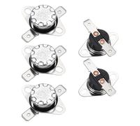 sourcing map KSD301 Thermostat 150°C/302°F 10A Normally Open N.O Adjust Snap Disc Temperature Switch 5pcs,Bakelite Material