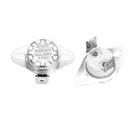 sourcing map KSD301 Thermostat 175℃/347°F 16A Normally Closed N.C Temperature Switch for Microwaves,Oven,Coffee Maker 2 Pcs,Ceramic Material