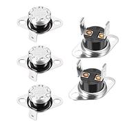 sourcing map KSD301 Thermostat 40°C/104°F 10A Normally Open N.O Adjust Snap Disc Temperature Switch for Microwave Oven Coffee Maker 5pcs