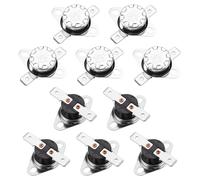 sourcing map KSD301 Thermostat 70°C/158°F 10A Normally Closed N.C Adjust Snap Disc Temperature Switch for Microwave,Oven,Coffee Makers 10pcs,Bakelite Material