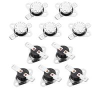 sourcing map KSD301 Thermostat 75°C/167°F 10A Normally Open N.O Adjust Snap Disc Temperature Switch 10pcs,Bakelite Material