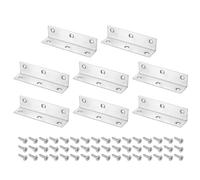 sourcing map L Bracket Corner Braces, 8 Set 25x25x100 mm - Stainless Steel 90 Degree Right Angle Bracket Fastener with Screws, for Shelf Chair Drawer (Silver)
