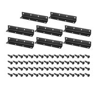 sourcing map L Bracket Corner Braces, 8 Set 25x25x140 mm - Stainless Steel 90 Degree Right Angle Bracket Fastener with Screws, for Shelf Chair Drawer (Black)