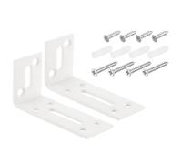 sourcing map L Corner Braces, 2Pcs 80x30x40mm - Stainless Steel Adjustable Corner Code, 90 Degree Slotted Angle Bracket for DIY Furniture Mending Shelf (White)