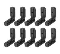 sourcing map L-Shape Interior Joint Bracket, 10Pcs Inside Corner Connectors for 3030 Series Aluminum Extrusion Profile (Black)