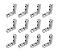 sourcing map L-Shape Interior Joint Bracket, 16Pcs Inside Corner Connectors for 3030 Series Aluminum Extrusion Profile Slot 8mm (Silver)
