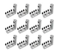 sourcing map L-Shape Interior Joint Bracket, 16Pcs Inside Corner Connectors with M5 Screws for 3030 Series Aluminum Extrusion Profile Slot 8mm (Silver)