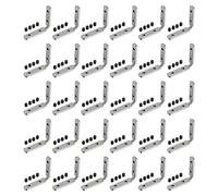 sourcing map L-Shape Interior Joint Bracket, 30Pcs Inside Corner Connectors with M4 Screws for 2020 Series Aluminum Extrusion Profile Slot 6mm (Silver)