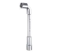 sourcing map L Shaped Angled Hex Socket Wrench 17mm High Carbon Steel Double Ended Metric 6 Point Tubular Socket Spanner for General Repairing, Pipeline, Bicycle Car Maintenance