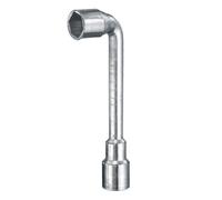 sourcing map L Shaped Angled Hex Socket Wrench 21mm 45# Steel Double Ended Metric 6 Point Tubular Socket Spanner for General Repairing, Pipeline, Bicycle Car Maintenance