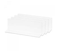 sourcing map L Type Shelf Dividers, PVC Clear Closet Shelf Separator Organizer Clapboard for Kitchen Cabinet Bookcase Office Supermarket 20 x 3 x 6cm Pack of 4