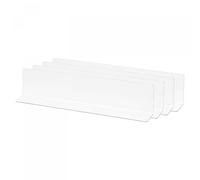 sourcing map L Type Shelf Dividers, PVC Clear Closet Shelf Separator Organizer Clapboard for Kitchen Cabinet Bookcase Office Supermarket 28 x 3 x 6cm Pack of 4