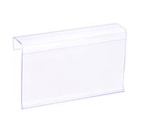 sourcing map Label Holder L Shape 100x60mm Clear Plastic for Wire Shelf, Pack of 30