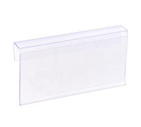 sourcing map Label Holder L Shape 80x40mm Clear Plastic for Wire Shelf, Pack of 30