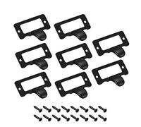 sourcing map Label Holder Pull Handles, Vintage Zinc Alloy Label Frame Drawer Knobs for Cabinet Cupboard, Black 48x35mm Pack of 8 w Screws