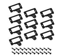 sourcing map Label Holder Pull Handles, Vintage Zinc Alloy Label Frame Drawer Knobs for Cabinet Cupboard, Black 48x35mm Pack of 10 w Screws