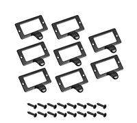 sourcing map Label Holder Pull Handles, Vintage Zinc Alloy Label Frame Drawer Knobs for Cabinet Cupboard, Black 59x44mm Pack of 8 w Screws