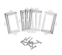 sourcing map Label Holders, 107x60mm 5Pcs 3 Hole File Name Card Tag Label Holder Frame for Office Library Drawer Cabinet Shelves, White