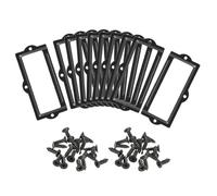 sourcing map Label Holders, 90x42mm 10Pcs 3 Hole File Name Card Tag Label Holder Frame for Office Library Drawer Cabinet Shelves, Black