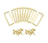 sourcing map Label Holders, 90x42mm 10Pcs 3 Hole File Name Card Tag Label Holder Frame for Office Library Drawer Cabinet Shelves, Gold Tone