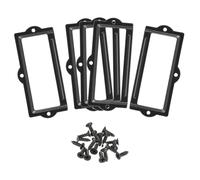 sourcing map Label Holders, 90x42mm 5Pcs 3 Hole File Name Card Tag Label Holder Frame for Office Library Drawer Cabinet Shelves, Black