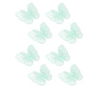 sourcing map Lace Organza Butterfly Patches, 1.8x1.6 in Embroidery Butterfly Sew Iron on Patch Badge Double Layer Organza Appliques with Bead for Bridal Wedding Dress Clothes, 8pcs, Green
