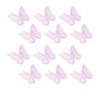 sourcing map Lace Organza Butterfly Patches, 2.4x2.2 in Embroidery Butterfly Sew Iron on Patch Badge Double Layer Organza Appliques for Bridal Wedding Dress Clothes, 12pcs, Light Purple