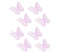 sourcing map Lace Organza Butterfly Patches, 2.4x2.2 in Embroidery Butterfly Sew Iron on Patch Badge Double Layer Organza Appliques for Bridal Wedding Dress Clothes, 8pcs, Light Purple
