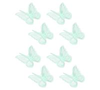sourcing map Lace Organza Butterfly Patches, 2.4x2.2 in Embroidery Butterfly Sew Iron on Patch Badge Double Layer Organza Appliques for Bridal Wedding Dress Clothes, 8pcs, Light Green