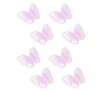 sourcing map Lace Organza Butterfly Patches, 2x1.6 in Embroidery Butterfly Sew Iron on Patch Badge Double Layer Appliques for Bridal Wedding Dress Clothes, 8pcs, Light Purple