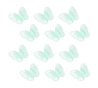 sourcing map Lace Organza Butterfly Patches, 2x1.6 in Embroidery Butterfly Sew Iron on Patch Badge Double Layer Organza Appliques for Bridal Wedding Dress Clothes, 12pcs, Light Green