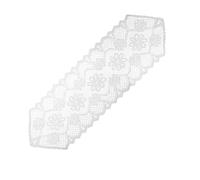 sourcing map Lace Table Runner, 47 x 14 Inch Crochet Table Runner Dresser Scarf, Desk Dresser Scarf Vintage Lace Cloth for Wedding Party Bedrooms Furniture Decorations, White-WX-525