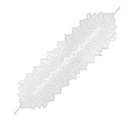 sourcing map Lace Table Runner, 53 x 14 Inch Crochet Table Runner Dresser Scarf, Desk Dresser Scarf Vintage Lace Cloth with Tassels for Wedding Party Bedroom Furniture Decorations, White-WX-498