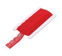 sourcing map Lace Trim Vintage Crochet 0.98" x 10yards Red Stretch Lace Ribbon for DIY Scrapbooking Clothes Fabric Wedding Decoration Gift Wrap