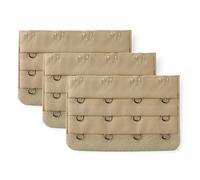 sourcing map Ladie's 3 x 4 Hooks Bra Strap Extensions Elastic Clip on Bra Band Extenders Multi Color Skin Color 3 Rows 4 Hooks 3 Pcs