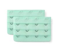 sourcing map Ladie's 3 x 4 Hooks Bra Strap Extensions Elastic Clip on Bra Band Extenders Multi Color Light Green 3 Rows 4 Hooks 2 Pcs