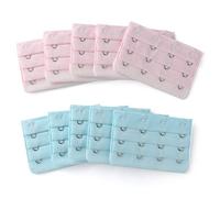 sourcing map Ladie's 3 x 4 Hooks Bra Strap Extensions Elastic Clip on Bra Band Extenders Multi Color Light Blue-Pink 3 Rows 4 Hooks 10 Pcs