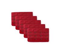 sourcing map Ladie's 3 x 4 Hooks Bra Strap Extensions Elastic Clip on Bra Band Extenders Multi Color Red 3 Rows 4 Hooks 5 Pcs