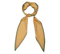 sourcing map Ladies Fashion Skinny Scarves Hair Band Ribbon Bag Accessory Neckerchief Yellow Leaf 1