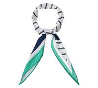 sourcing map Ladies Silky Rhombus Neckerchief Stripe Print Neck Scarf for Shirts Headband Handbag Wraps Bandana Green
