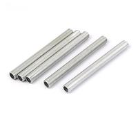 sourcing map Lamp Pipe Nipple, M10 Thread 100mm Length Hollow Lamps Repair Part Hardware for Lamp Lights, Zinc Alloy Silver Tone, Pack of 5