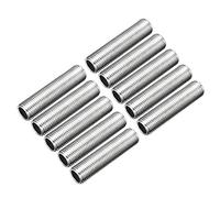 sourcing map Lamp Pipe Nipple, M10 Thread 40mm Length Hollow Lamps Repair Part Hardware for Lamp Lights, Zinc Plated Silver Tone, Pack of 10