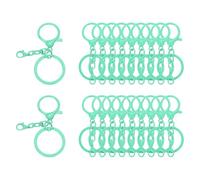 sourcing map Large Lobster Claw Clasps with Key Rings Mint Green 20 Pcs | Colorful Keychain Clip Hooks Bulk for Bag Purse Charm Key Chain Supplies DIY Crafts
