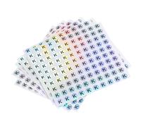 Sourcing Map Laser Capital Letter K Stickers, 5/8" Alphabet Round Self-Adhesive Reflective for Inventory, Storage, Organizing - 10 Sheets (1000 Stickers)