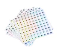 sourcing map Laser Capital Letter Stickers, 3/8" Alphabet M Round Self-Adhesive Reflective Letter Stickers for Inventory, Storage, Organizing,15 Sheets(1500 Stickers)