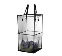 sourcing map Laundry Hamper, 26" x 12.6" Collapsible Laundry Baskets with Handles for Dirty Clothes Storage Laundry Room Bathroom Black