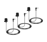 sourcing map Lavalier Lapel Microphone, 3.5mm Elbow Mono Condenser Collar Microphone 1.2m Wired Omnidirectional Condenser Mini Lapel Mic for Teachers Presenters Pack of 3